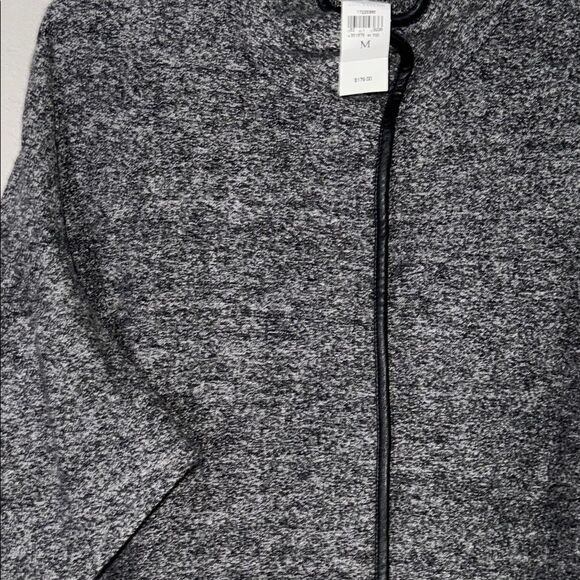 Ann Taylor Wool Blend Gray Short Sleeve Pea Coat Jacket Oversized Size M - Picture 9 of 13